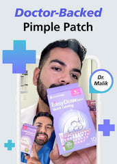DWEasyDerm nighttime patch application shown for overnight use