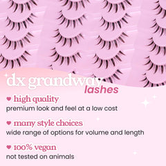 DX Grandway Pestañas Anime: cerca de la línea de pestañas para efecto natural.