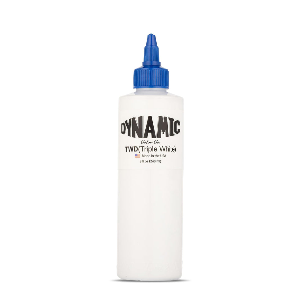 Dynamic Color Co tinta blanco triple, botella frontal lista para uso preciso.