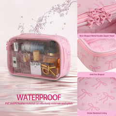 DYSHAYEN bolsa maquillaje transparente, diseño resistente al agua y fácil de limpiar con un paño.