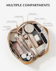 EACHY bolsa maquillaje viaje exterior poliuretano impermeable y suave al tacto