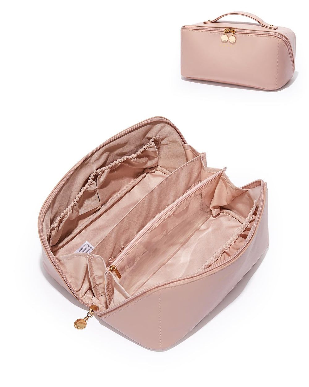 EACHY bolos de maquillaje de viaje grande plano para organización rápida
