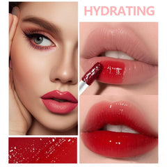 Aplicación suave de tinte labial Eakroo en labios para acabado natural.