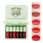 Tinte labial Eakroo set de 6 colores, envase compacto para viaje.