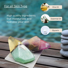 Earth & Home Rock Soap con ojo de tigre interior, toque decorativo.