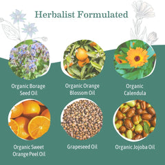 Earth Mama Belly Oil con ingredientes orgánicos para cuidado diario de la piel.
