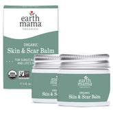Earth Mama crema piel cicatrices en envase, cuidado suave para piel sensible.
