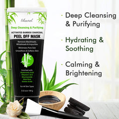Ebanel charcoal peel mask close-up highlights rich texture for pore cleansing.