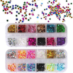 EBANKU estrellas brillantes: lentejuelas para uñas con 24 colores para acabado deslumbrante