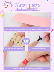 EBANKU set de uñas infantiles en tres estilos para looks variados