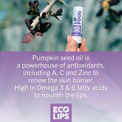 Eco Lips Lip Food tubo Lavanda-Vainilla, aplicación fácil y nutritiva.