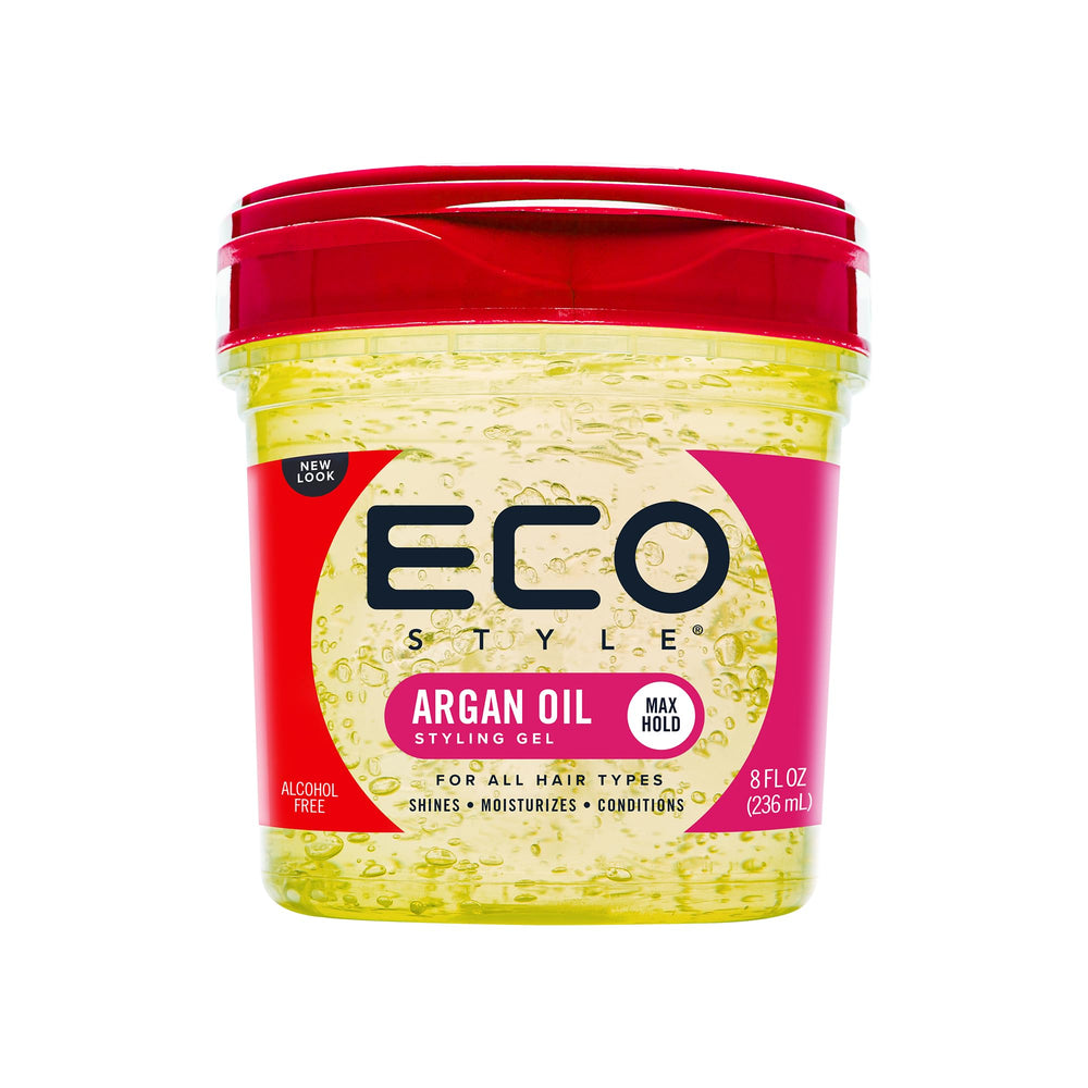 Eco Style gel de argán: aplicación suave para brillo duradero.