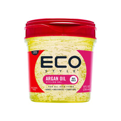 Eco Style gel de argán: aplicación suave para brillo duradero.