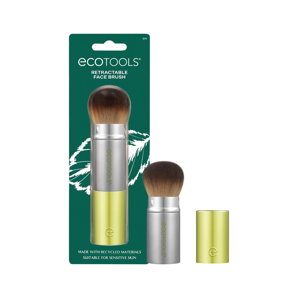 EcoTools pincel rostro retractil tapa, ideal para retoques rápidos en cualquier lugar.
