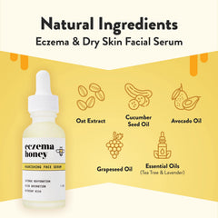 Eczema Honey Nourishing Face Serum dropper pouring for quick absorption