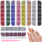 editTime cristales para arte de uñas con acabado AB en conjunto.