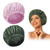 Gorro de ducha Edoneery grande e impermeable, ideal para cabello largo y rizos.