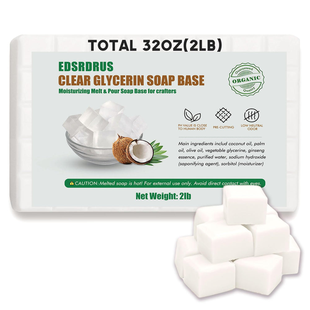 Base de glicerina EDSRDRUS en cubos claros para manualidades de jabón.