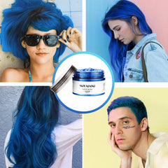 Aplicación de cabello azul con EFLY, color instantáneo y fácil de limpiar.