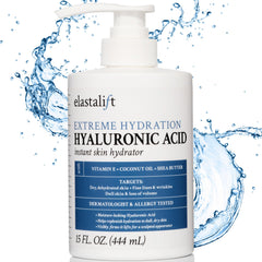Elastalift crema corporal con ácido hialurónico en bote pompa para hidratación diaria.