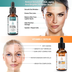 ELBBUB Suero Vitamina C Retinol, aplicación manual para rostro con precisión.