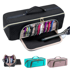 ELCUPA bolsa de viaje para herramientas de pelo con diseño plano para acceso rápido.