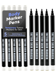 Element Tattoo Supply bolígrafo tatuaje piel punta gruesa ofrece trazos nítidos para delinear contornos.