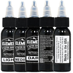 Element Tattoo Supply: gradientes gris suaves para transiciones uniformes
