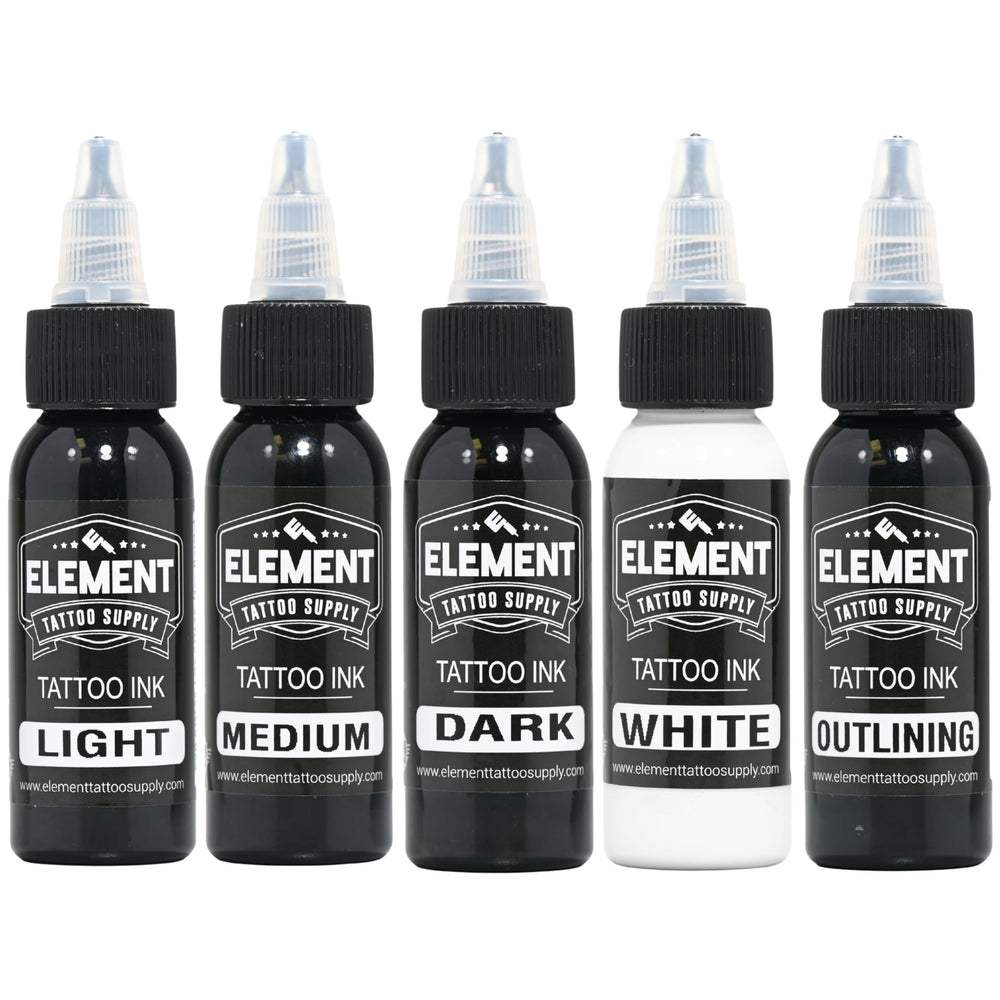 Element Tattoo Supply: tinta lavado gris 1oz en botella para sombreado suave