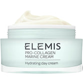 Elemis Pro-Collagen Marine Cream: envase frontal, hidratación suave para piel seca.