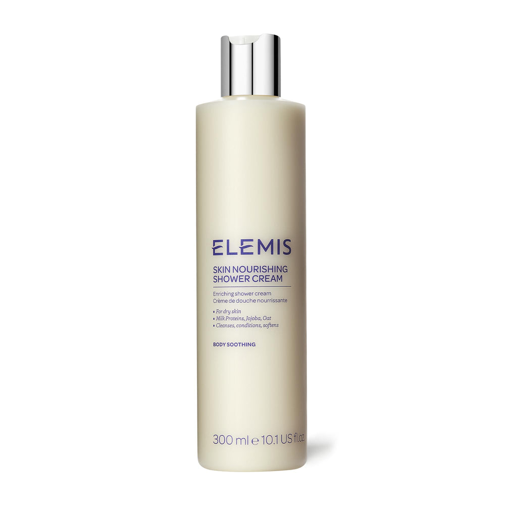 ELEMIS Skin Nourishing Shower Cream en botella para uso diario suave.