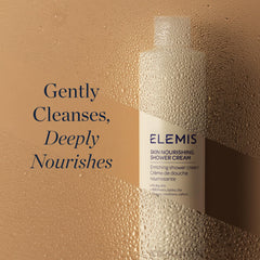 Espuma suave de ELEMIS Skin Nourishing Shower Cream para limpieza respetuosa.