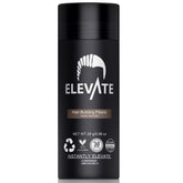 Elevate Hair Fibers envase marrón oscuro para apariencia más gruesa al instante.