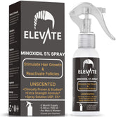 Elevate Minoxidil atomizador botella: aplicación diaria fácil para el cabello.