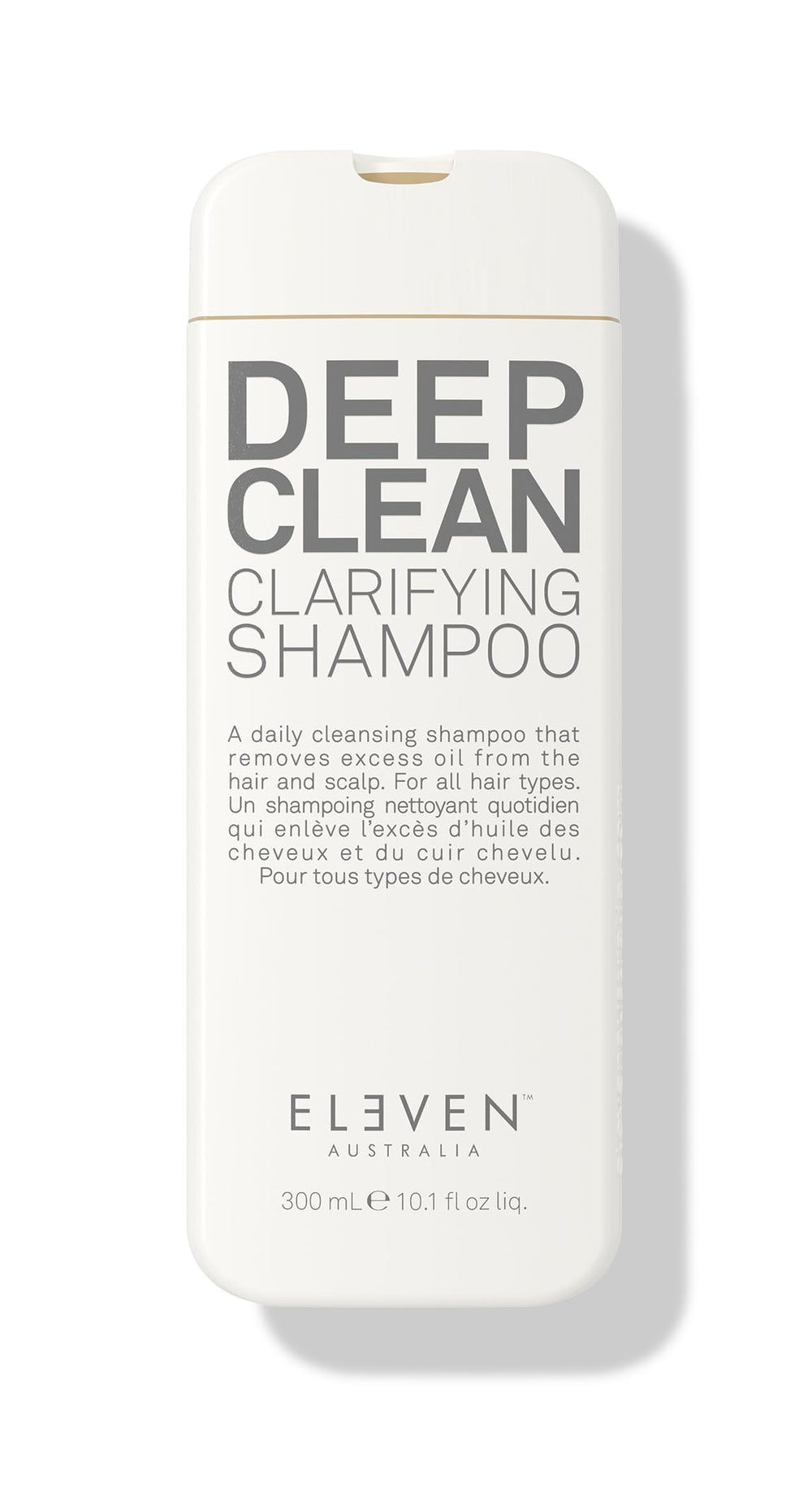 ELEVEN AUSTRALIA shampooing clarifiant — bouteille illustrant le nettoyage en profondeur des cheveux.
