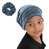 ELIHAIR gorro infantil con forro satinado azul, ideal para dormir cómodo