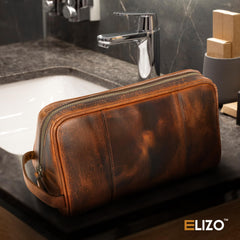 Elizo cuero real con vetas naturales y acabado lujoso.