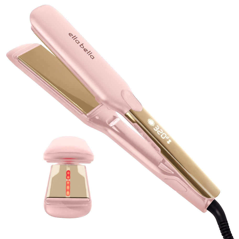 Plancha ELLA BELLA titanio infrarrojo iónico para cabello suave y brillante
