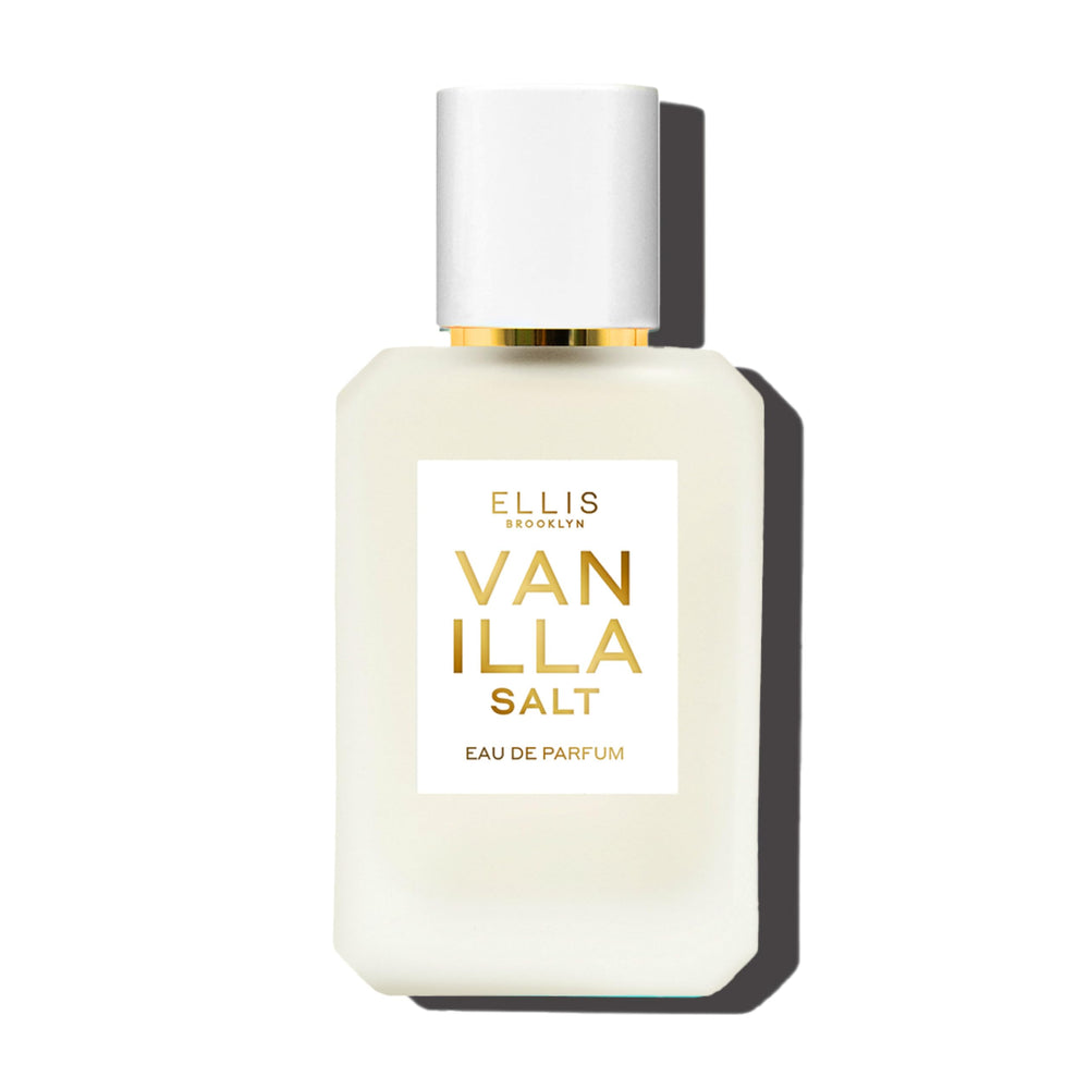 Frasco frontal de Ellis Brooklyn VANILLA SALT, aroma cálido y envolvente para cualquier ocasión.