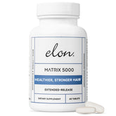 Elon Matrix 5000: botella con cápsulas para cabello más fuerte.