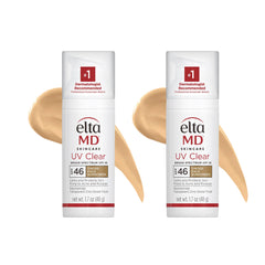 EltaMD UV Clear con color en botella, protector solar facial sin aceite para piel sensible.