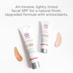 EltaMD UV Physical Rosy Tint SPF 40, textura rosada suave que unifica tono.