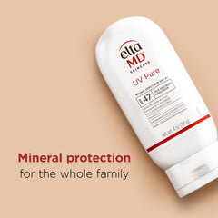 EltaMD UV Pure, resistente al agua hasta 80 minutos para días activos.