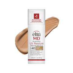 EltaMD UV Restore en envase muestra protector solar tintado para uso diario.