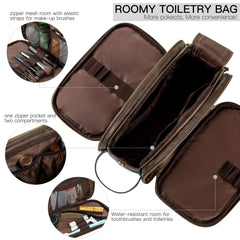 Elviros trousse-toilette en cuir PU résistant à l'eau, durable et facile à nettoyer.