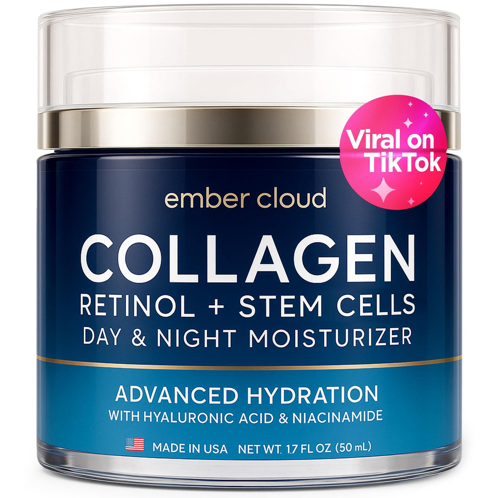 Ember Cloud crema facial de colágeno con células madre para piel nutrida.