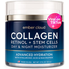 Ember Cloud crema facial de colágeno con células madre para piel nutrida.