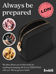 Embla pochette rangement maquillage noir, organisation pratique pour beauté et accessoires.