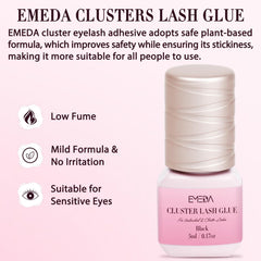 EMEDA adhesivo pestanas sensibles: duracion prolongada para un aspecto natural sin irritacion.
