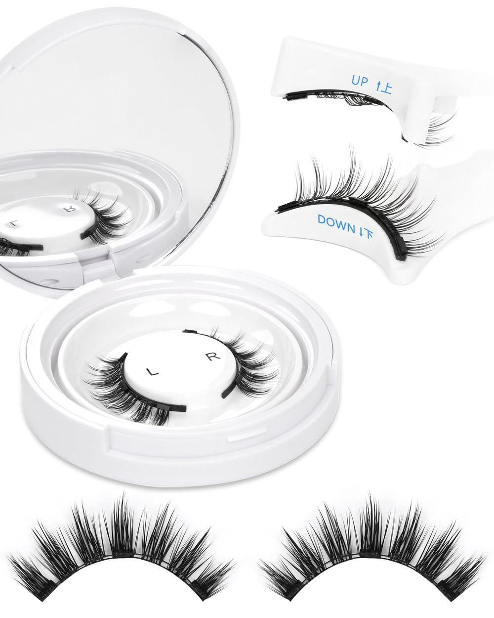 EMEDA estilo natural con pestañas magnéticas dobles y aplicador incluido para uso rápido.